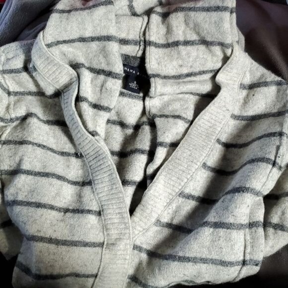 Sweater Banana Republic Hood Hooded Gray Grey Striped Women's WOMAN'S Small - Picture 9 of 10
